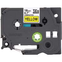 Tape Cartridge for P-touch&reg; Labeling System, 18 mm x 8 m, Black on Yellow NRZ Safety Inc.
