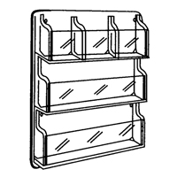 Pr&eacute;sentoirs, Mural, 9 fentes, Plastique, 30" la x 2" p x 36-7/8" h NRZ Safety Inc.