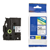 Tape Cartridge for P-touch&reg; Labeling System, 36 mm x 26-1/4', Black on White NRZ Safety Inc.
