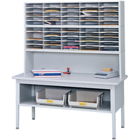 Mobilier E-Z Sort pour la salle du courrier- Tables de tri avec tablette-Dessus de table, 60" la x 28" p x 36" h, Stratifi&eacute; NRZ Safety Inc.