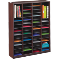 E-Z Stor&reg; Literature Organizer, Stationary, 60 Slots, Wood, 40" W x 3/4" D x 52-1/4" H NRZ Safety Inc.