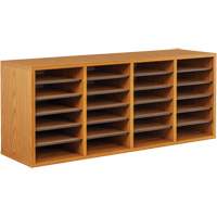 Adjustable Compartment Literature Organizer, Stationary, 24 Slots, Wood, 39-1/4" W x 11-3/4" D x 16-1/4" H NRZ Safety Inc.