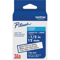 Tze Tape Cartridges, 12 mm x 26-1/4', Black on White NRZ Safety Inc.