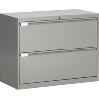 Lateral Filing Cabinet, Steel, 2 Drawers, 36" W x 18" D x 27-7/8" H, Grey NRZ Safety Inc.