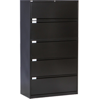 Lateral Filing Cabinet, Steel, 5 Drawers, 36" W x 18" D x 65-1/2" H, Black NRZ Safety Inc.