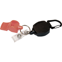 Self Retracting ID Badge and Key Reel with Whistle, Zinc Alloy Metal, 24" Cable, Carabiner Attachment NRZ Safety Inc.