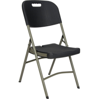 Chaise pliante, Poly&eacute;thyl&egrave;ne, Noir, Capacit&eacute; 350 lb NRZ Safety Inc.