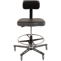 Chaise ergonomique industrielle TF160, Mobile, Ajustable, 20-1/2" - 28-1/2", Vinyle Si&egrave;ge, Noir/gris NRZ Safety Inc.
