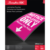 Swingline UltraClear Laminating Letter Pouches NRZ Safety Inc.