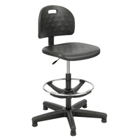 Soft Tough Stool, Stationary, Adjustable, 29" - 49", Polyurethane Seat, Black NRZ Safety Inc.