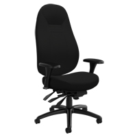 High Back Comfort Chair, Polyester, Black, 300 lbs. Capacity NRZ Safety Inc.