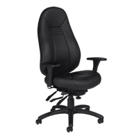 High Back Comfort Chair, Leather, Black, 300 lbs. Capacity NRZ Safety Inc.