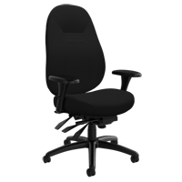 Medium Back Comfort Chair, Polyester, Black, 300 lbs. Capacity NRZ Safety Inc.