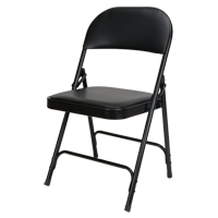 Chaise pliante rembourr&eacute;e en vinyle, Acier, Noir, Capacit&eacute; 300 lb NRZ Safety Inc.