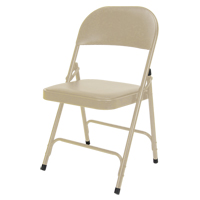 Chaise pliante rembourr&eacute;e en vinyle, Acier, Beige, Capacit&eacute; 300 lb NRZ Safety Inc.
