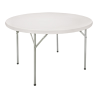 Table pliante, Ronde, 48" l x 48" la, Poly&eacute;thyl&egrave;ne, Blanc NRZ Safety Inc.