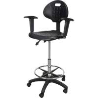 Heavy-Duty Ergonomic Stool with Adjustable Arm Rests & Nylon Stem Casters, Mobile, Adjustable Height, 250 lbs. Capacity NRZ Safety Inc.