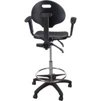 Heavy-Duty Ergonomic Stool with Adjustable Arm Rests & Nylon Stem Casters, Mobile, Adjustable Height, 250 lbs. Capacity NRZ Safety Inc.