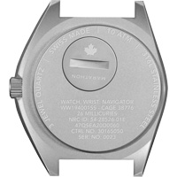 Steel Navigator Watch on 3-Piece Rubber Strap Kit, Digital, Battery Operated, 41 mm, Black NRZ Safety Inc.