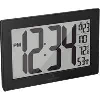Self-Setting & Self-Adjusting Wall Clock with Stand, Digital, Battery Operated, Black NRZ Safety Inc.