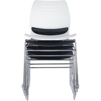 Stacking Chairs, Polypropylene, 32" High, 250 lbs. Capacity, Black NRZ Safety Inc.