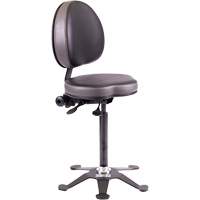 TA190 Ergonomic Industrial Stool, Stationary, Adjustable, Vinyl Seat, Black NRZ Safety Inc.