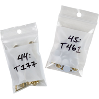 White Block Poly Bags, Reclosable, 3" x 2", 2 mils NRZ Safety Inc.