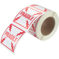"Fragile" Special Handling Labels, 4" L x 4" W, Red on White NRZ Safety Inc.
