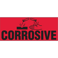 "Corrosive" Special Handling Labels, 5" L x 2" W, Black on Red NRZ Safety Inc.