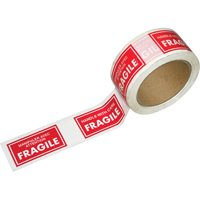 Pre-Printed Message Tapes, 1-7/8" W, White on Red NRZ Safety Inc.