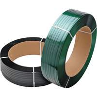 Feuillard vert, Polyester, 5/8" la x 3800' lo, Vert, Calibre Manuel NRZ Safety Inc.