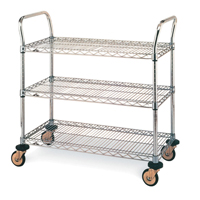 Standard-Duty Utility Cart With Wire Shelves, Chrome Plated, 24" x 39" x 36", 375 lbs. Capacity NRZ Safety Inc.