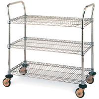 Standard-Duty Utility Carts, Stainless Steel, 18" x 39" x 30", 500 lbs. Capacity NRZ Safety Inc.
