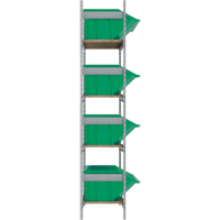 Wide Span Shelving with Jumbo Plastic Bins, Steel, Boltless, 800 lbs. Capacity, 66" W x 72" H x 18" D NRZ Safety Inc.