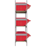 Wide Span Shelving with Jumbo Plastic Bins, Steel, Boltless, 800 lbs. Capacity, 66" W x 60" H x 18" D NRZ Safety Inc.