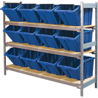 &eacute;tag&egrave;res larges avec bacs g&eacute;ants en plastique, Acier, Sans boulons, Capacit&eacute; 800 lb, 66" la x 60" h x 18" p NRZ Safety Inc.
