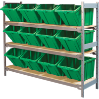 &eacute;tag&egrave;res larges avec bacs g&eacute;ants en plastique, Acier, Sans boulons, Capacit&eacute; 800 lb, 66" la x 60" h x 18" p NRZ Safety Inc.
