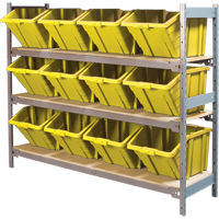 &eacute;tag&egrave;res larges avec bacs g&eacute;ants en plastique, Acier, Sans boulons, Capacit&eacute; 800 lb, 66" la x 60" h x 18" p NRZ Safety Inc.