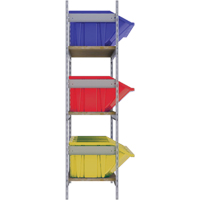 Wide Span Shelving with Jumbo Plastic Bins, Steel, Boltless, 800 lbs. Capacity, 66" W x 60" H x 18" D NRZ Safety Inc.