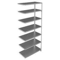Shelving Unit, Galvanized Steel, Slotted Angle, 400 lbs. Capacity, 36" W x 84" H x 18" D NRZ Safety Inc.