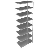 Shelving Unit, Galvanized Steel, Slotted Angle, 400 lbs. Capacity, 36" W x 96" H x 18" D NRZ Safety Inc.