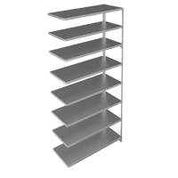 Shelving Unit, Galvanized Steel, Slotted Angle, 275 lbs. Capacity, 48" W x 96" H x 18" D NRZ Safety Inc.