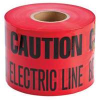 Ruban d'avertissement de danger souterrain Buried Electric Line Identoline, 6" la x 1000' lo, Noir/rouge NRZ Safety Inc.