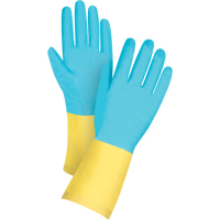 Gants tremp&eacute;s de premi&egrave;re qualit&eacute; r&eacute;sistants aux produits chimiques, Taille Petit/7, 12" lo, N&eacute;opr&egrave;ne/Latex de caoutchouc, Doublure en Coton/Ouat&eacute;e, 20 mils NRZ Safety Inc.
