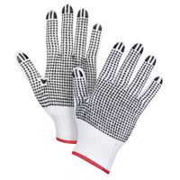 Gants tricot&eacute;s deux c&ocirc;t&eacute;s &agrave; pois, Poly/coton, Deux c&ocirc;t&eacute;s, Calibre 7, Petit NRZ Safety Inc.