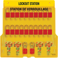 Lockout Station, Thermoplastic Padlocks, 20 Padlock Capacity, Padlocks Included NRZ Safety Inc.