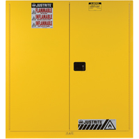 Sure-Grip&reg; EX Vertical Drum Storage Cabinets, 60 US gal. Cap., 2 Drums, Yellow NRZ Safety Inc.