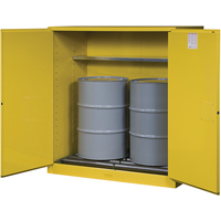 Sure-Grip&reg; EX Vertical Drum Storage Cabinets, 110 US gal. Cap., 2 Drums, Yellow NRZ Safety Inc.