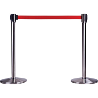 Poteau r&eacute;cepteur pour barri&egrave;res sur pieds pour le contr&ocirc;le des foules, Hauteur de 35", Acier inoxydable NRZ Safety Inc.