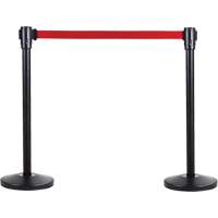 Poteau r&eacute;cepteur pour barri&egrave;res sur pieds pour le contr&ocirc;le des foules, Hauteur de 35", Noir NRZ Safety Inc.